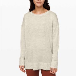 🍋Lululemon-Well Being Crew Sweater *Linen-
Heathered Muslin